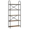 vidaXL &Eacute;tag&egrave;re 5 niveaux 80 x 30 x 183 cm Bois d'ing&eacute;nierie Ch&ecirc;ne fum&eacute;