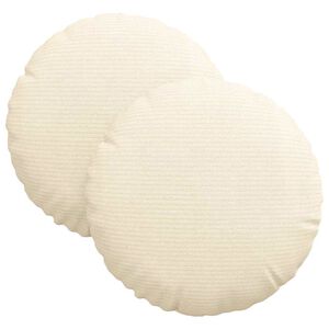 vidaXL Coussins de si&egrave;ge 2 pcs Cr&egrave;me &Oslash; 30 cm Tissu en velours c&ocirc;tel&eacute;