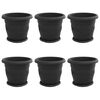 vidaXL Pots de plantes 6 pc Noir &Oslash; 30 x 25 cm Plastique