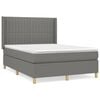 vidaXL Sommier &agrave; lattes de lit avec matelas Gris fonc&eacute; 140x190cm Tissu