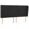 vidaXL T&ecirc;te de lit avec oreilles Noir 163x23x118/128 cm Velours