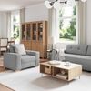 vidaXL Canap&eacute; 3 pcs Gris nuage 221 x 80 x 80 cm Tissu en lin m&eacute;lang&eacute;