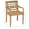 vidaXL Chaises Batavia lot de 2 et coussins verts Bois de teck massif