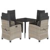 vidaXL Ensemble &agrave; manger de jardin et coussins 5 pcs gris clair rotin