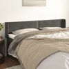 vidaXL T&ecirc;te de lit avec oreilles Gris fonc&eacute; 203x16x78/88 cm Velours