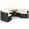 vidaXL Salon de jardin 7 pcs avec coussins R&eacute;sine tress&eacute;e Noir