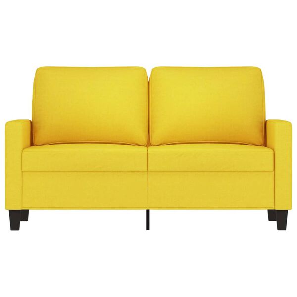 vidaXL Canapé à 2 places Jaune clair 120 cm Tissu