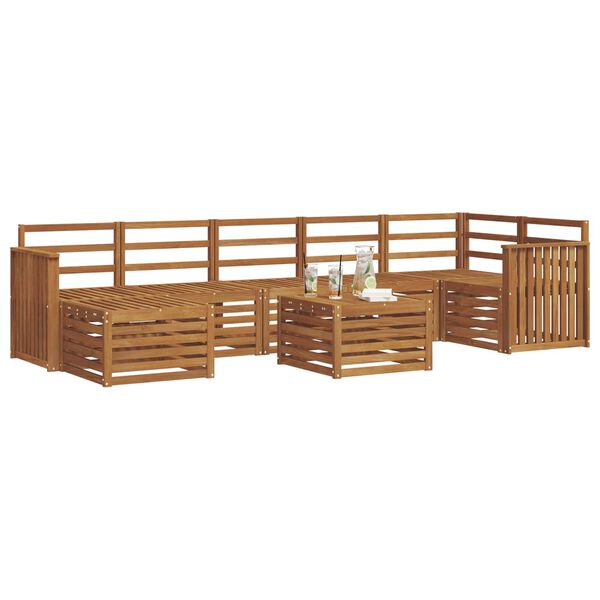 vidaXL Ensembles de canap&eacute;s 8 pcs Naturel Bois d'Acacia Massif