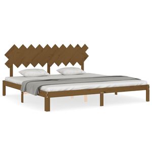 vidaXL Cadre de lit sans matelas marron miel 200x200cm bois pin massif