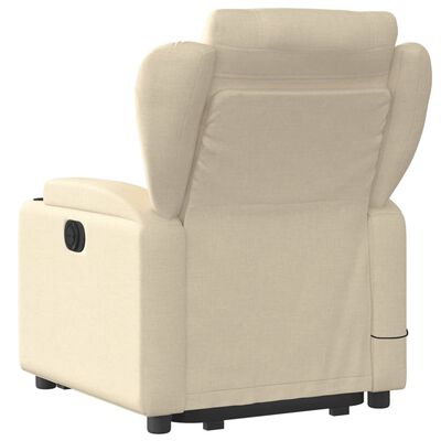 vidaXL Fauteuil inclinable de massage Crème Tissu