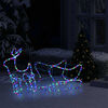 vidaXL D&eacute;coration de No&euml;l d'ext&eacute;rieur Renne et tra&icirc;neau 252 LED