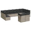 vidaXL Salon de jardin avec coussins 12 pcs gris clair r&eacute;sine tress&eacute;e