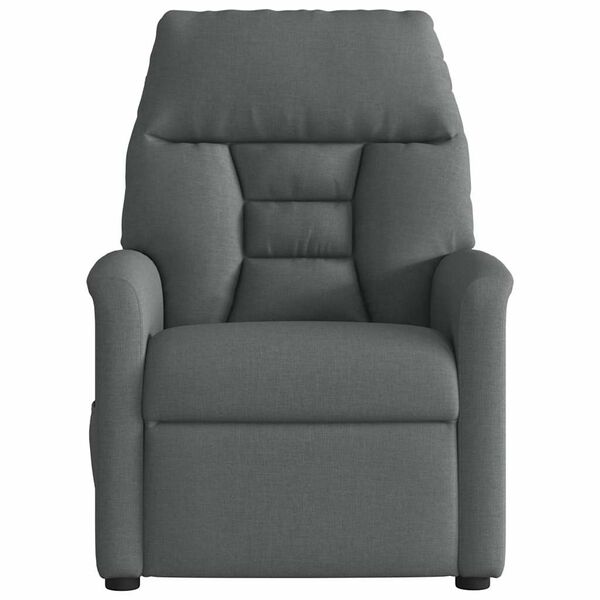 vidaXL Fauteuil inclinable de massage en tissu gris fonc&eacute;