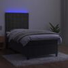 vidaXL Sommier &agrave; lattes de lit et matelas et LED Gris fonc&eacute; 90x190 cm