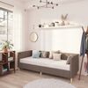 vidaXL Lit avec matelas et USB Taupe Tissu 90x200 cm