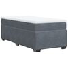 vidaXL Sommier &agrave; lattes de lit et matelas Gris fonc&eacute; 90x200 cm Velours