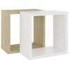 vidaXL &Eacute;tag&egrave;res cube murales 2 pcs Blanc et ch&ecirc;ne sonoma 26x15x26 cm
