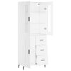 vidaXL Buffet haut Blanc 69,5x34x180 cm Bois d'ing&eacute;nierie
