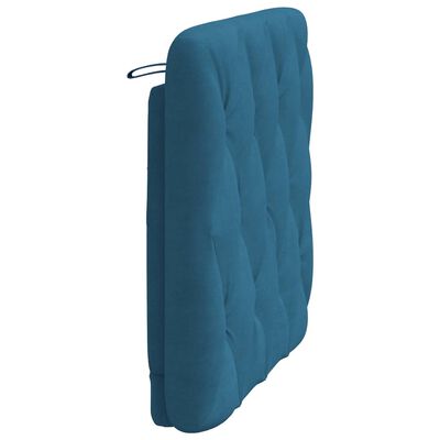 vidaXL Coussin de tête de lit bleu 80 cm velours