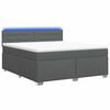 vidaXL Lit de box spring avec matelas et LED Gris fonc&eacute; 140 x 200 cm