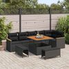 vidaXL Ensemble de canap&eacute; de jardin 9 pcs Noir polyrotin