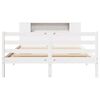 vidaXL Lit bibliothèque sans matelas blanc 135x190 cm bois pin massif