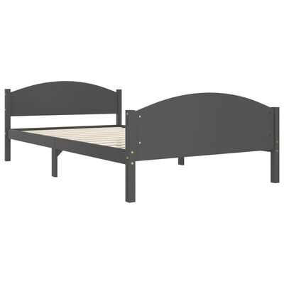 vidaXL Cadre de lit sans matelas gris foncé pin massif 120x200 cm