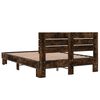 vidaXL Cadre de lit sans matelas ch&ecirc;ne fum&eacute; 120x200 cm