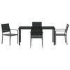 vidaXL Ensemble de salle &agrave; manger pour jardin 5 pcs Noir Rotin PE