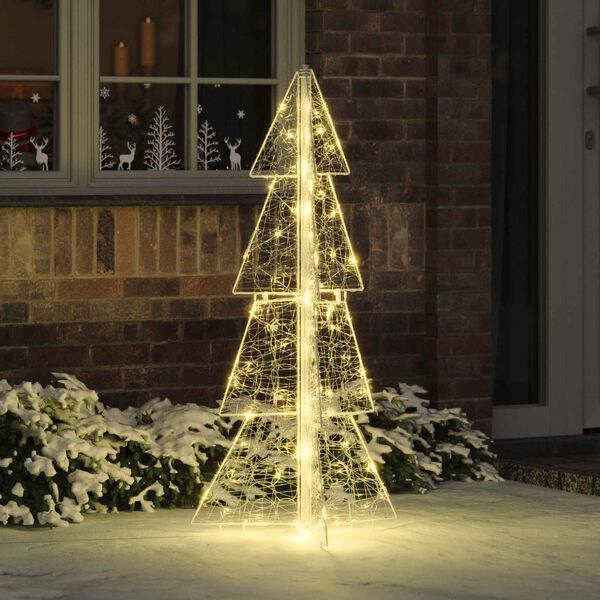 vidaXL Sapin de No&euml;l avec 100 LED Blanc chaud 120 cm Acrylique