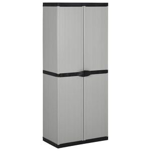 vidaXL Armoire de rangement de jardin 3 &eacute;tag&egrave;res Gris/noir 68x40x168cm