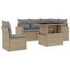 vidaXL Salon de jardin avec coussins 6 pcs beige r&eacute;sine tress&eacute;e