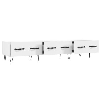 vidaXL Meuble TV blanc 150x36x30 cm bois d'ingénierie