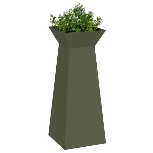 vidaXL Jardinière à pilier 2 pcs Olive 40 x 40 x 100 cm