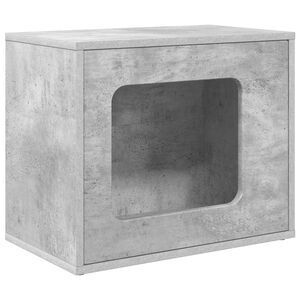 vidaXL Maison pour chat Gris b&eacute;ton 51 x 30 x 42,5 cm Bois d'ing&eacute;nierie