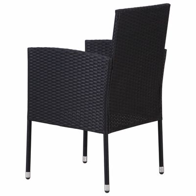 vidaXL Chaises de jardin coussins blanc crème 4pcs noir résine tressée