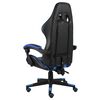 vidaXL Fauteuil de jeux vidéo Noir et bleu Similicuir