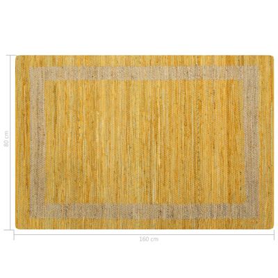 vidaXL Tapis fait à la main Jute Jaune 80x160 cm