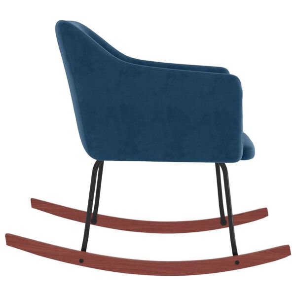 vidaXL Chaise &agrave; bascule Bleu Velours