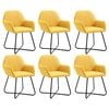 vidaXL Chaises &agrave; manger lot de 6 jaune tissu