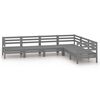 vidaXL Salon de jardin 6 pcs Bois de pin massif Gris