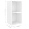 vidaXL Meuble TV mural Blanc brillant 37x37x72 cm Bois d&rsquo;ing&eacute;nierie