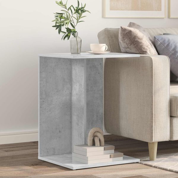 vidaXL Table d'appoint Gris b&eacute;ton 45 x 40 x 62,5 cm Bois d'ing&eacute;nierie