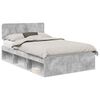vidaXL Cadre de lit Gris B&eacute;ton 135 x 190 cm Pin massif