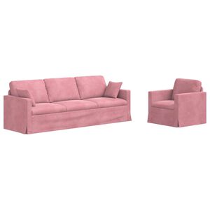 vidaXL Ensemble de Canap&eacute;s 2 pc Rose Velours