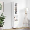 vidaXL Buffet haut Blanc 34,5x34x180 cm Bois d'ing&eacute;nierie