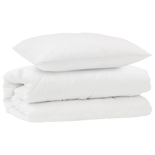 vidaXL | Duvet avec Oreiller | 2 pcs Blanc 135 x 200 cm Microfibre