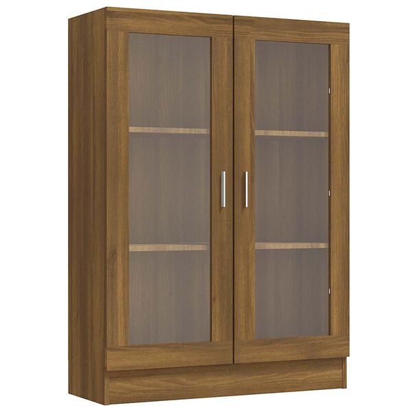 vidaXL Armoire à vitrine Chêne brun 82,5x30,5x115cm Bois d'ingénierie