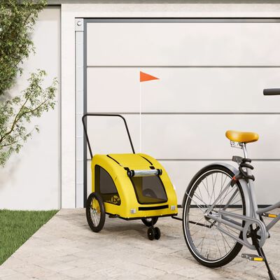 vidaXL Remorque de vélo pour animaux de compagnie jaune