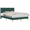 vidaXL Cadre de lit avec t&ecirc;te de lit Vert fonc&eacute; 140 x 200 cm Tissu